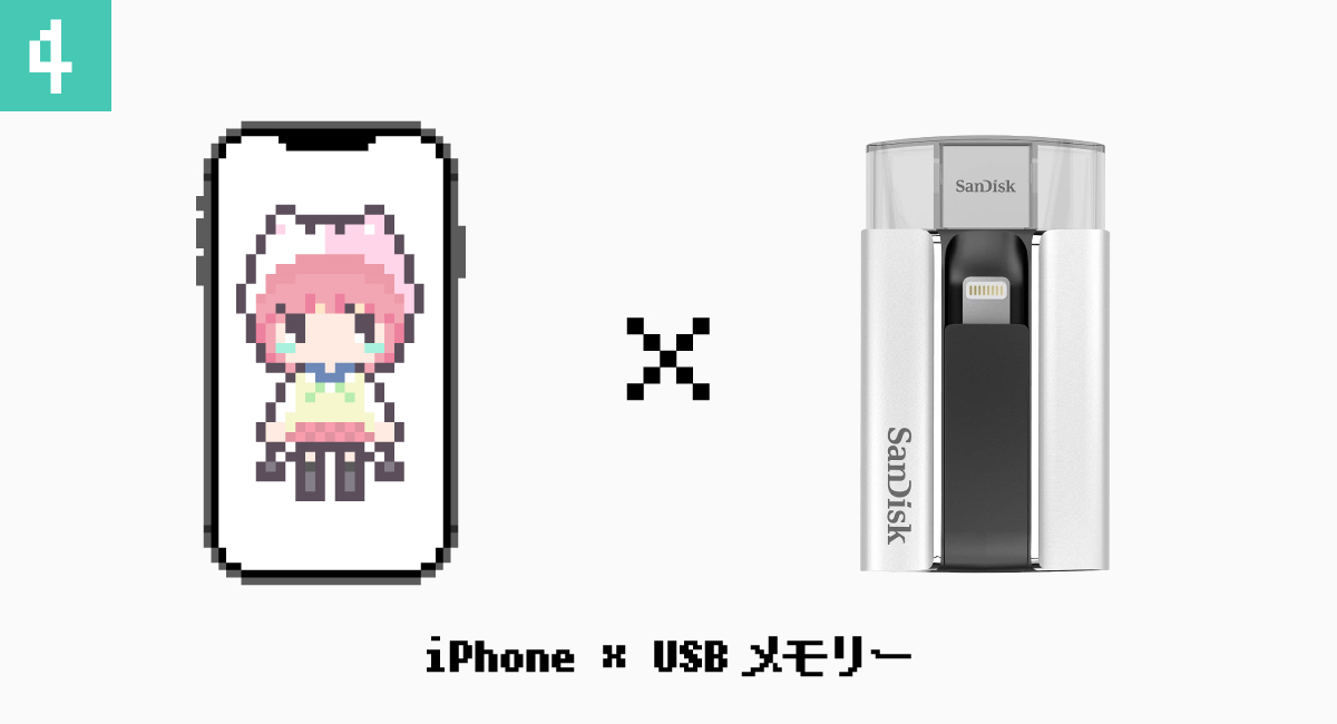 4.iPhone × USBメモリー