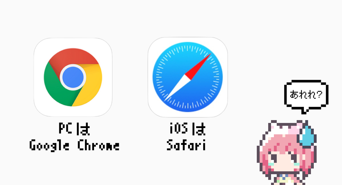iOSだけデフォルトブラウザーが『Safari』になる。