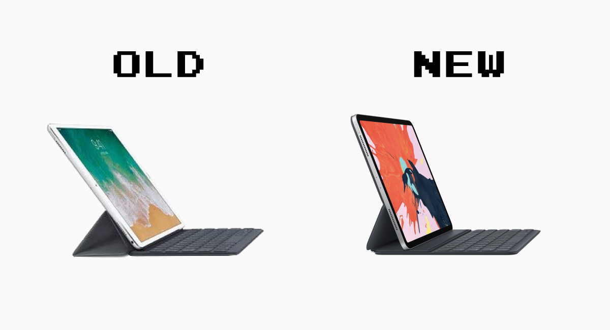 旧モデル『Smart Keyboard』と新モデル『Smart Keyboard Folio』の比較。