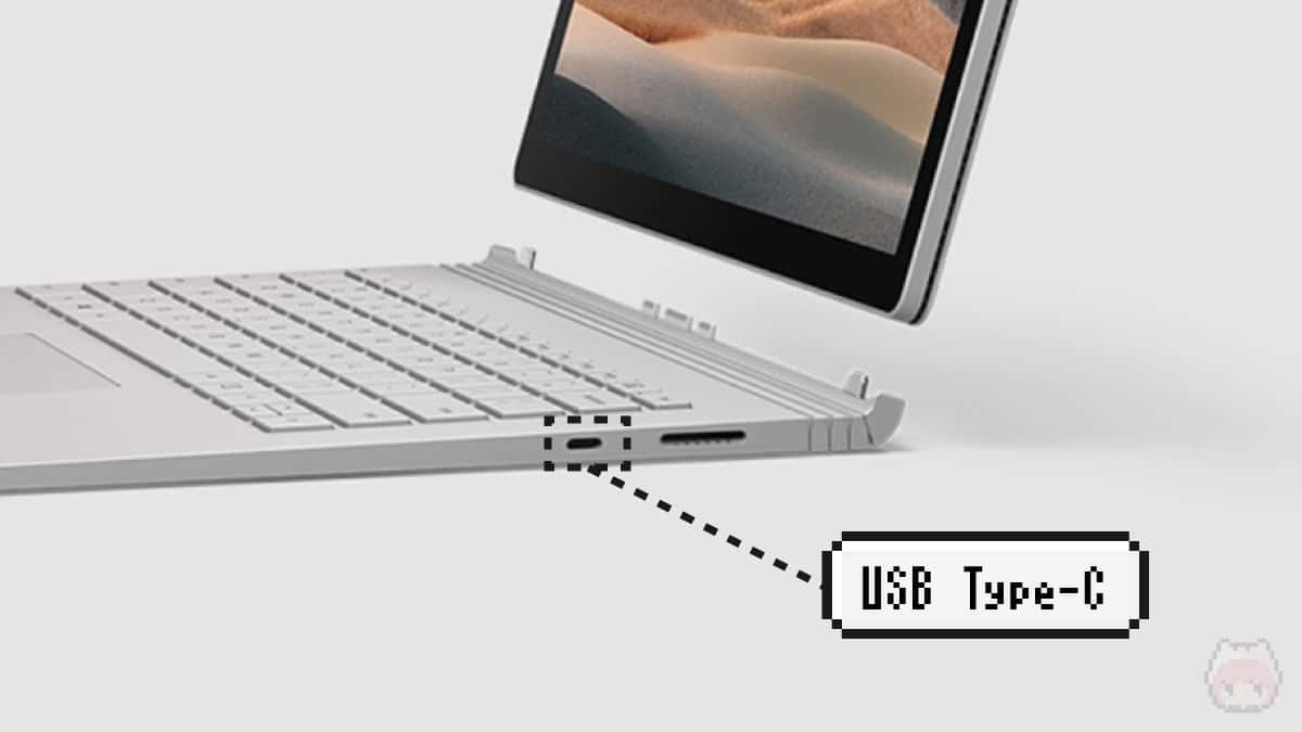 Surface Book 3のUSB Type-Cポート。