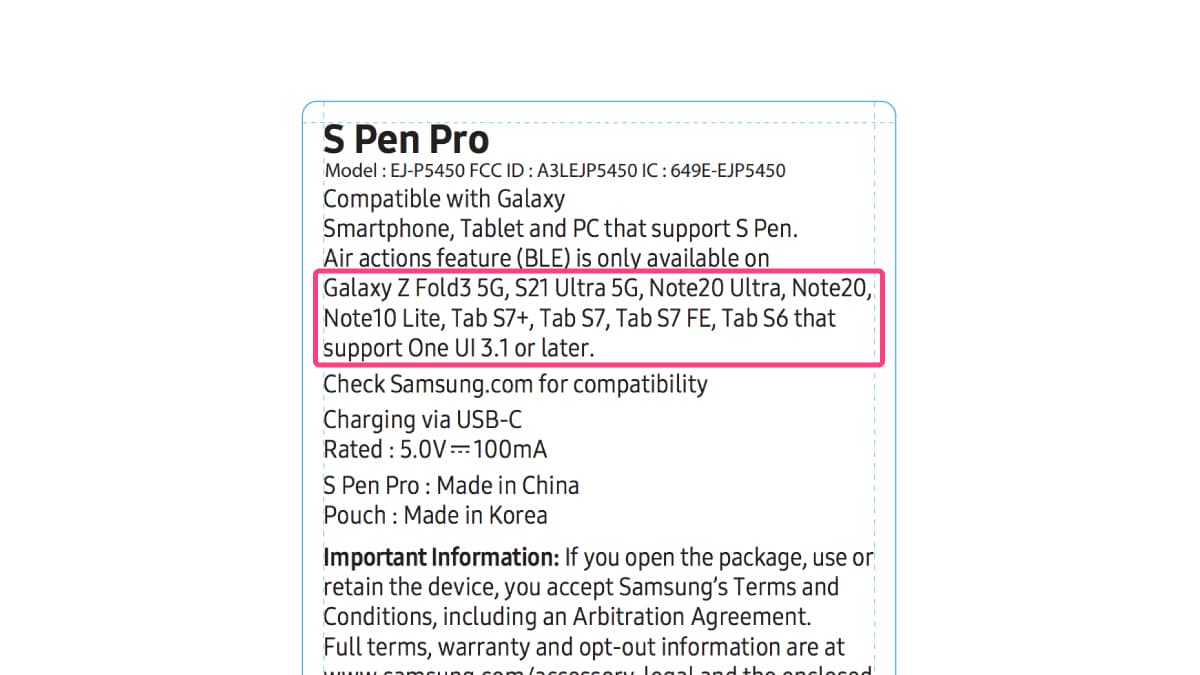 S Pen Pro FCC ID